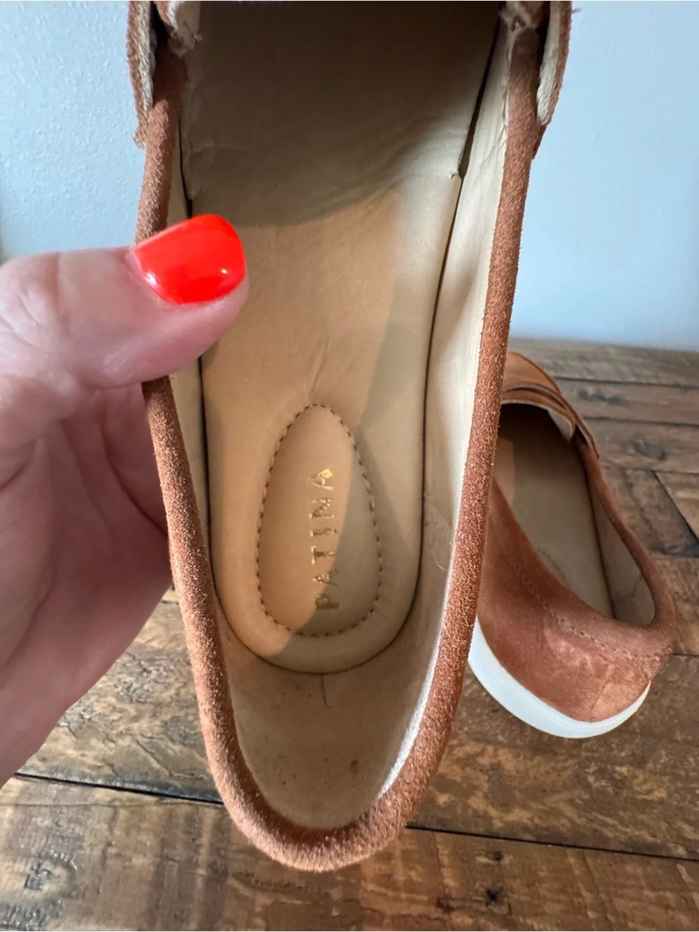 Patina Women's Boardwalk Suede Penny Loafers in Rust/Copper